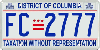 DC license plate FC2777