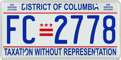 DC license plate FC2778