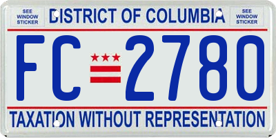 DC license plate FC2780