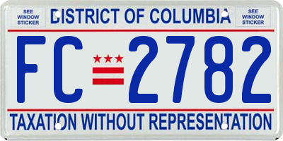 DC license plate FC2782