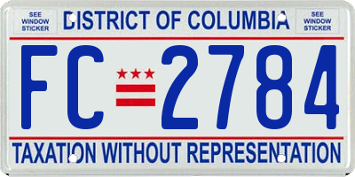 DC license plate FC2784