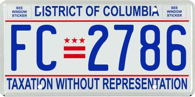 DC license plate FC2786