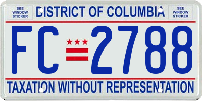 DC license plate FC2788