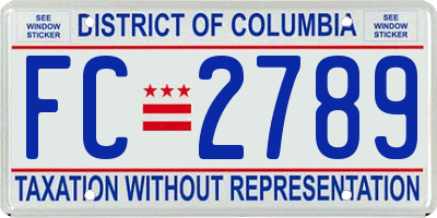 DC license plate FC2789