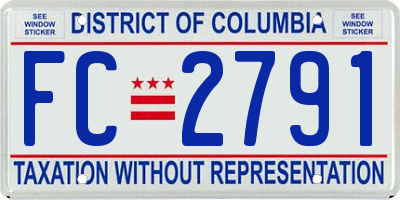 DC license plate FC2791