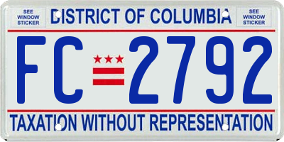 DC license plate FC2792