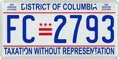 DC license plate FC2793