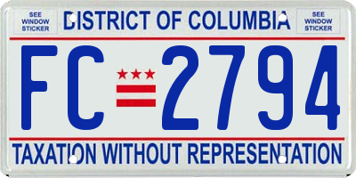 DC license plate FC2794