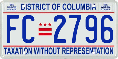 DC license plate FC2796