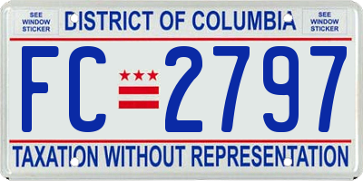 DC license plate FC2797