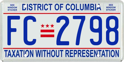 DC license plate FC2798