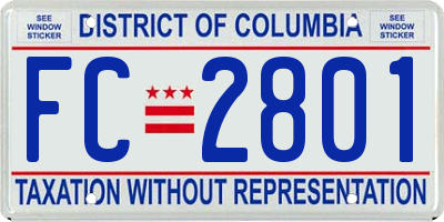 DC license plate FC2801