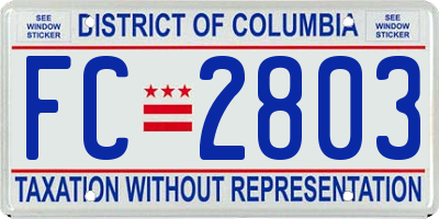 DC license plate FC2803