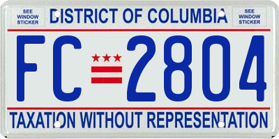 DC license plate FC2804