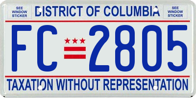 DC license plate FC2805