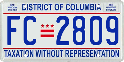 DC license plate FC2809