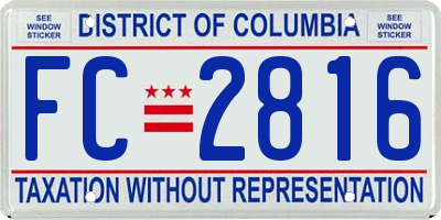 DC license plate FC2816