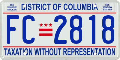 DC license plate FC2818