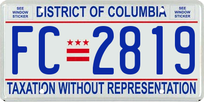 DC license plate FC2819