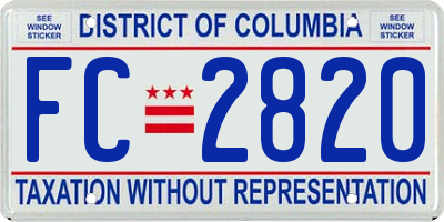 DC license plate FC2820