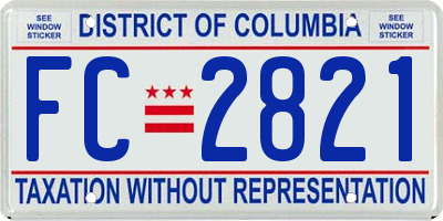 DC license plate FC2821