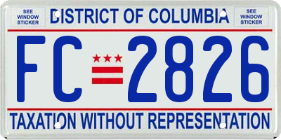 DC license plate FC2826