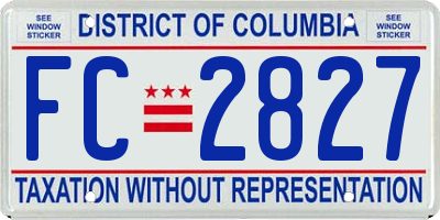 DC license plate FC2827