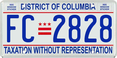 DC license plate FC2828