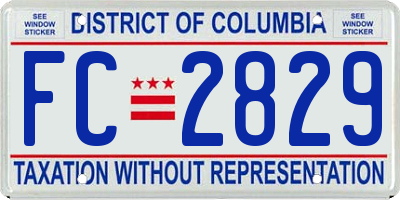 DC license plate FC2829