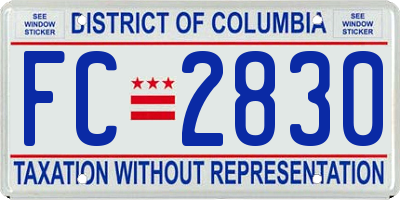 DC license plate FC2830