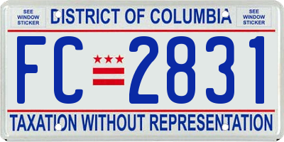 DC license plate FC2831