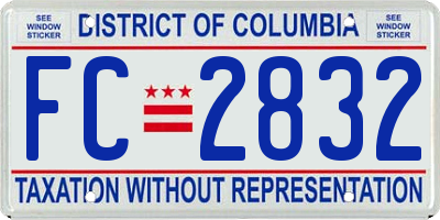 DC license plate FC2832