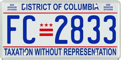 DC license plate FC2833