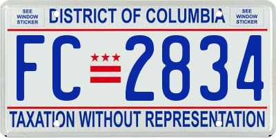 DC license plate FC2834