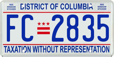 DC license plate FC2835