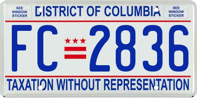 DC license plate FC2836