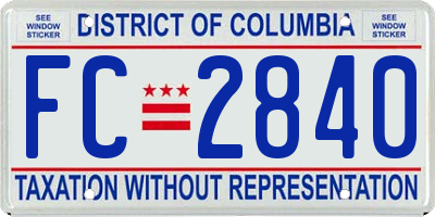 DC license plate FC2840