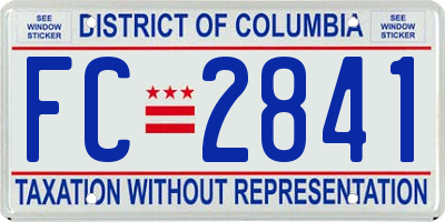 DC license plate FC2841