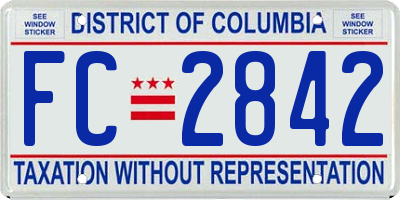 DC license plate FC2842