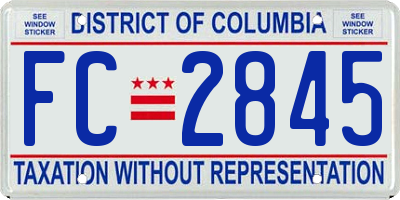 DC license plate FC2845