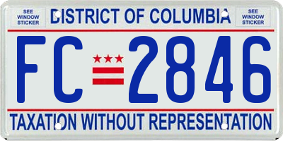 DC license plate FC2846