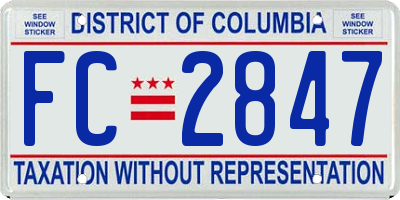 DC license plate FC2847