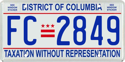 DC license plate FC2849