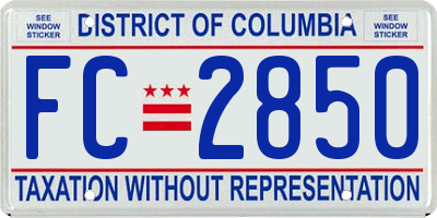 DC license plate FC2850