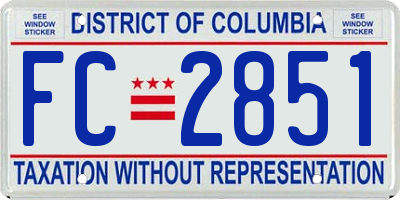 DC license plate FC2851