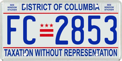 DC license plate FC2853