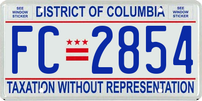 DC license plate FC2854