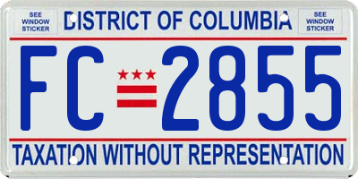 DC license plate FC2855