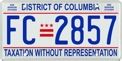 DC license plate FC2857