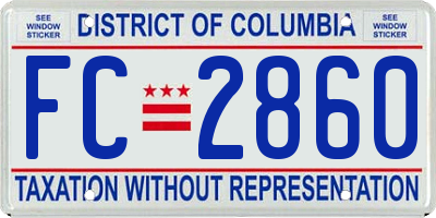 DC license plate FC2860